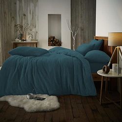 Fluffigt påslakan, teddy-fleece, sängkläder, gosiga, varma och mysiga enkla påslakan, king size, grön