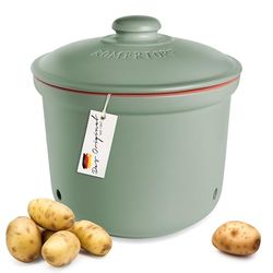 Romertopf MAXI PLUS - Pentola per patate in ceramica, con argilla traspirante che mantiene le verdure fresche più a lungo, ideale circolazione dell'aria, colore: verde