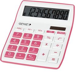 GENIE 840P bordsräknare, dubbel kraft, sol och batteri, kompakt design, rosa