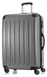 Huvudväska – Alex – hårt skal resväska vagn rullväska resväska, 4 dubbla hjul, förlängning, silver, 75 cm, resväska