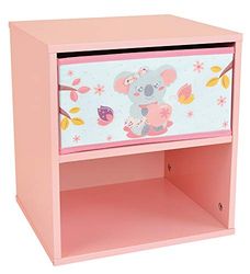 FUN HOUSE 713301 Cally Mimi Koala Chevet/Table de Nuit avec tiroir H.36 X L. 33 X P. 30 CM pour Enfant, Gris