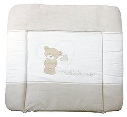 roba Colchão trocador bebé impermeável Liebhabär para meninas e meninos, 85 x 75 cm - design de ursos - revestimento de PU para mesa trocador - bege / branco