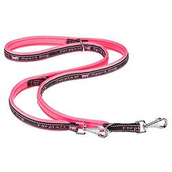 Ferplast Guinzaglio per Cani SPORT DOG, Guinzaglio Addestramento per Cani, Guinzaglio per Cani Taglia Grande, Impugnatura Imbottita, Moschettone in Metallo. Lunghezza regolabile. Misura 200 cm. Rosa