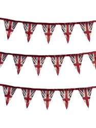 Smiffys Union Jack tyg flaggväv vintage stil tryck, 3 meter, satin, Union Jack fin klänning, Union Jack utklädningsfest varor