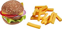 HABA 305817 Burger met frietjes, keukenspeelgoed vanaf 3 jaar