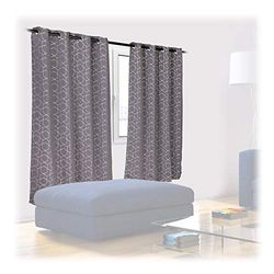 Relaxdays Rideaux Jeu de 2, Opaque, Chambre à Coucher, Rideaux d’assombrissement, avec Motifs; 175x135cm, Gris-argenté