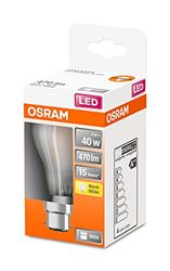 OSRAM LED Star lampada LED a filamento smerigliato, base B22d, bianco caldo (2700K), forma di lampadina, set di sostituzione per lampadine convenzionali da 40W, confezione da 6