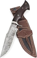 BIGCAT ROAR Handgemaakte D2 Stalen Kukri Machete Mes - Bushcraft Vaste Lemmet Jachtmes met Schede en Micarta Handvat - 15″ EDC Snijmes - Zwarte Paard