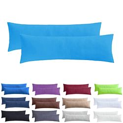 NatureMark 2-pack jersey örngott sidokudde nackkudde många storlekar och färger OEKO-TEX (40 x 145 cm (sidokudde/amningskudde), turkos)