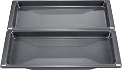 Bosch HEZ530000 - Accessori per forno, 2 padelle universali, formato stretto, colore: grigio, made in Germany