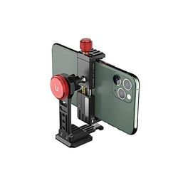 ULANZI ST-14 - Soporte de trípode para teléfono celular, adaptador de aluminio con zapata fría, abrazadera de soporte de teléfono celular de 360° para iPhone 13 12 11 Max Pro iPhone X XR Xs 6 7 Plus