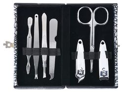 BIFULL Kit di Manicure 7 Pezzi Nero Scales Black, Estandar