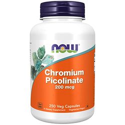 Now Foods, Chromium Picolinate (Picolinato de Cromo), 200mcg, 250 Cápsulas veganas, Probado en Laboratorio, Oligoelemento, Cromo, Sin Gluten, Sin Soja, Vegetariano