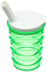 Performance Health Sure Grip 200 ml Non-Spill Green Cup with Small Lid Aperture, Designed for Easy Use with Grip Enhancing Grooves and Spill-Reducing Flow Control Lid