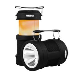 NEBO Big Poppy Przenośna Latarka USB 300 Lumenów, 4 Tryby Świecenia, Bateria Do 15 Godzin, Powerbank 2600 mAh, Kabel Micro USB, Lekka Lampa Kempingowa 136 g