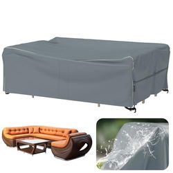 Velway Afdekking voor tuinmeubelen, waterdicht, 270 x 180 x 94 cm, winddichte beschermhoes met reflecterende strepen, 600D Oxford meubelsets, afdekking, stofdicht, afdekhoezen voor tuintafel,