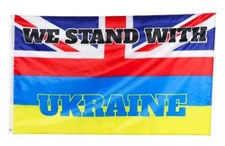 SHATCHI 5ft x 3ft UK Ondersteuning Oekraïne Vlag met Oogjes Fan Rally Evenementen Banner Kantoor Huis Gebouw Decoraties Voor Parade Land Ondersteuning (112440)