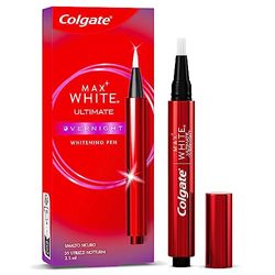 Colgate Penna Sbiancante Denti Notturna Max White Overnight, Sbiancamento Denti, Sicuro per lo Smalto 2,5ml I Riduce le macchie superficiali I