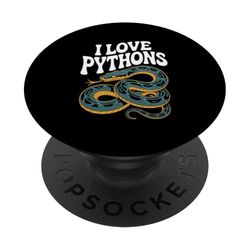 Decoración para entusiastas de los reptiles I Love Pythons PopSockets PopGrip Adhesivo