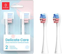 Oclean Cabezales de repuesto para cepillo de dientes para niños, compatibles con todas las asas eléctricas Oclean, aprobado por la FDA (paquete de 2) - Blanco