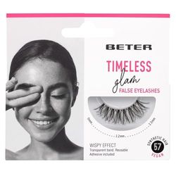 Beter – Ciglia finte n° 57 Timeless Glam, extension per ciglia, include colla, vegane e riutilizzabili, pelo sintetico con banda trasparente per un effetto naturale, trucco occhi