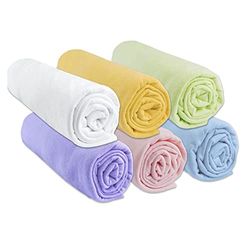 Easy Dort Set of 6 Fitted Sheets 40 x 80/40 x 90 cm Baby Crib, Moses Basket | 100% Cotton | Stretchy Breathable | Healthy Sleep | Brand Easy dort | Oeko-Tex Certified | Made in Europe