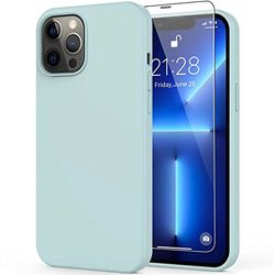 Qinzhijia Designad för iPhone 12 Pro MAX Case, iPhone 13 Pro MAX Case, Ultratunt stötsäkert silikonfodral med [Anti-Scratch Soft Microfiber Foder], 6,7 tum