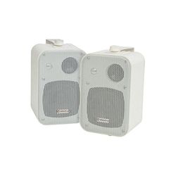 Adastra B30V-W Powerful 3 Way Speaker with Mounting Brackets - White (Pack of 2)