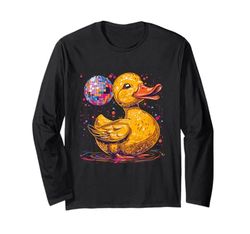Bola de discoteca de pato de goma, diseño de patito de goma Manga Larga