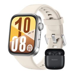 HUAWEI Watch FIT 4 Montre connectée,+ Freebuds SE 2 Noir, 100+ Modes d'entraînement, Ultra-Fine, Tracker d'activité, iOS et Android, GPS, Bluetooth Calls, Garantie prolongée de 6 Mois, Blanc