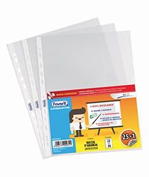 Favorit Buste Perforate, Buccia d'Arancia, Spessore Basso, 22 x 30 cm, 25 Pezzi + 1 Omaggio, Trasparenti