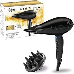 Bellissima Sèche Cheveux Professionnel Bleu P11 2300W - Séchage Rapide Tous Types de Cheveux - 8 Combinaisons d'Air, Concentrateur + Diffuseur Professionnel Puissant - Plus de Volume à la Racine