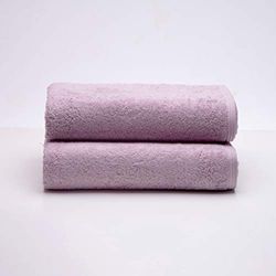 Sancarlos - Lot de 2 Serviettes de Bain océan, Couleur Mauve, 100% Coton, 550 g/m²