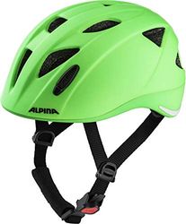 ALPINA XIMO L.E. - Lichte, veilige en onbreekbare fietshelm met optioneel ledlicht voor kinderen, mat groen, 49-54 cm