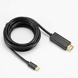 D2 Diffusion USB-C naar HDMI-kabel (mannelijk/mannelijk), compatibel met USB-C-3.1- en oude DP-apparaten (goudkleurig) - 2 m - zwart