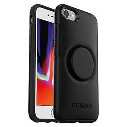 OtterBox Otter+Pop skal för iPhone 7/8/SE 2:e gen/SE 3:e gen, stöttåligt, fallsäkert, skyddande skal med PopSockets PopGrip, testad till militärstandard x3, Svart