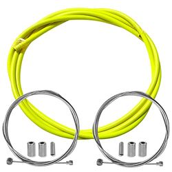 cyclingcolors fietsremhuls met kabeleindkappen kit voor achter compatibel met Shimano Sram cyclus stad weg mountainbike insert performance kabel (neon geel)