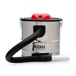 Kekai Aspirador | Soplador de Cenizas Ligero 18L Trajano 1200W Filtro HEPA Lavable en Acero Color Metal