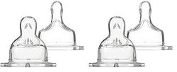 Dodie Set de 2 Tétines Plates Anti-Colique Sensation+ Débit 1 Transparent 0-6 Mois 6317169 (Lot de 2)