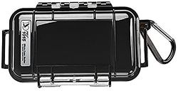 PELI 1015 Watertight Micro Case to Protect Small Devices in Outdoors, IP67 Watertight, 5L Capacity, Made in US, Black/Black Liner