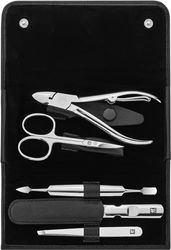 Zwilling 97437-004-0 Classic Inox Etui Rundleer, Manicure Set, Zwart, 9 x 4 x 3 cm, 5 Stuks