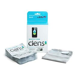 Clens Screen Wipes by Bausch and Lomb, Contains 20 Pre-moistened Wipes and Microfibre Towel, Neutral PH 7 to Safely Clean Computer, Laptop, Smartphone, Smartwatch and Tablet Screens