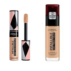 L'Oréal Paris Infaillible Fondotinta Liquido Coprente Lunga Tenuta 24H, Formula Waterproof Idratante, 140 Beige Doré + Correttore a Lunga Tenuta Infallibile More Than a Concealer, 326 Vanilla, 50 gr