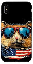 Costume de hamster américain avec lunettes de soleil cool Coque pour iPhone XS Max