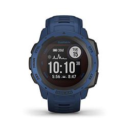 Garmin Instinct Solar Tidal Smartwatch GPS waterdicht met zonne-oplaadfunctie tot 54 dagen accu met sport- en fitnessfuncties blauw (Gereviseerd)