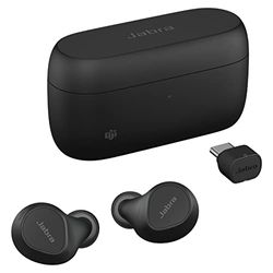 Jabra Evolve2 Buds, Auriculares Bluetooth Intraaurales Inalámbricos, Cancelación Activa de Ruido, Tecnología de Voz Jabra MultiSensor y Base de Carga Inalámbrica, Certificados para MS Teams, Negro