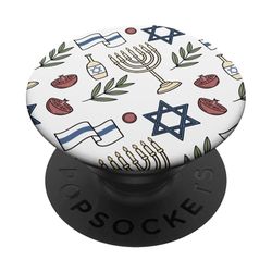 Israel Símbolos Patrón Judaica Judaica Jerusalén Arte PopSockets PopGrip Adhesivo
