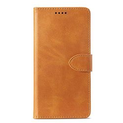 Carcasa de telefono Calf Texture Horizontal Flip Funda de Cuero for Samsung Galaxy S10, con Soporte y Ranuras for Tarjetas y Billetera (Amarillo) (Color : Marrón)