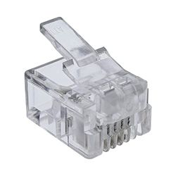 InLine 73014R - Conector (RJ-11, transparente, branco, de plástico, 10 peça(s))