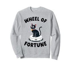 Wheel Of Fortune Cat On Robot Vacuum Cleaner Cat Sweatshirt